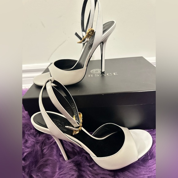 Versace Safety Pin High Heel Sandals - Picture 8 of 9